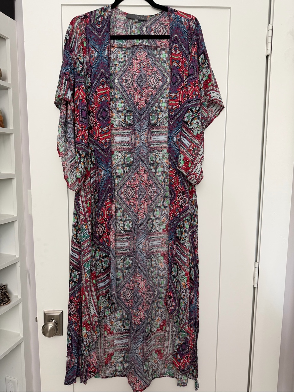 Bohemian Multi-Color Sheer Kimono Cover-Up - Women's Lightweight Layer